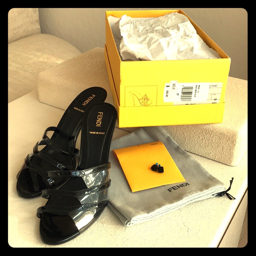 Fendi Patent Leather & PVC Heels